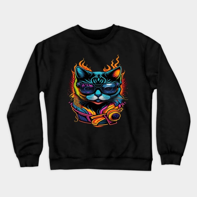 cool cat Crewneck Sweatshirt by sukhendu.12